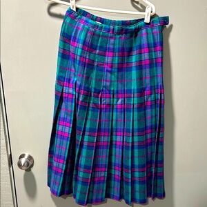 Pendleton Green, Blue and Pink Pleated Skirt